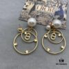 Dior Pearl CD Earrings with Intersecting Large and Small Hoop Design, Adorable and Elegant, Delicately Ethereal