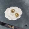 Dior Heart-Shaped Rhinestone Stud Earrings