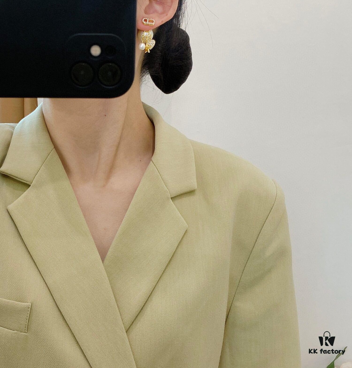 Dior Earrings, Heart and Star Stud Earrings