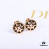 Dior Rose des Vents Collection - 18K Gold Plated Real Diamond Stud Earrings, Two Colors Available: Gold with White Shell, Rose Gold with Pink Opal