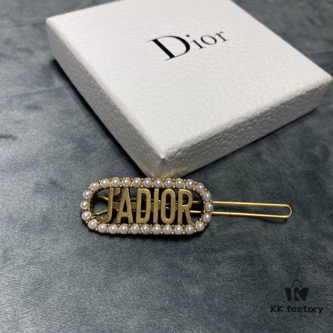 Dior JA Letter Pearl Hair Clip, Retro Vita Ga Series, Timelessly Classic