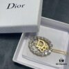 Dior Oval-Shaped Hair Clip with Sparkling Zircon-Circled Frame and Hollowed Letter Design