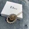 Dior Oval-Shaped Hair Clip with Sparkling Zircon-Circled Frame and Hollowed Letter Design