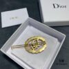 Dior Oval-Shaped Hair Clip with Sparkling Zircon-Circled Frame and Hollowed Letter Design