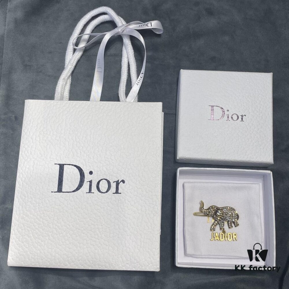 Dior Elephant Hair Clip, Vintage Copper Color with Swarovski Crystals, Sparkling and Stunning