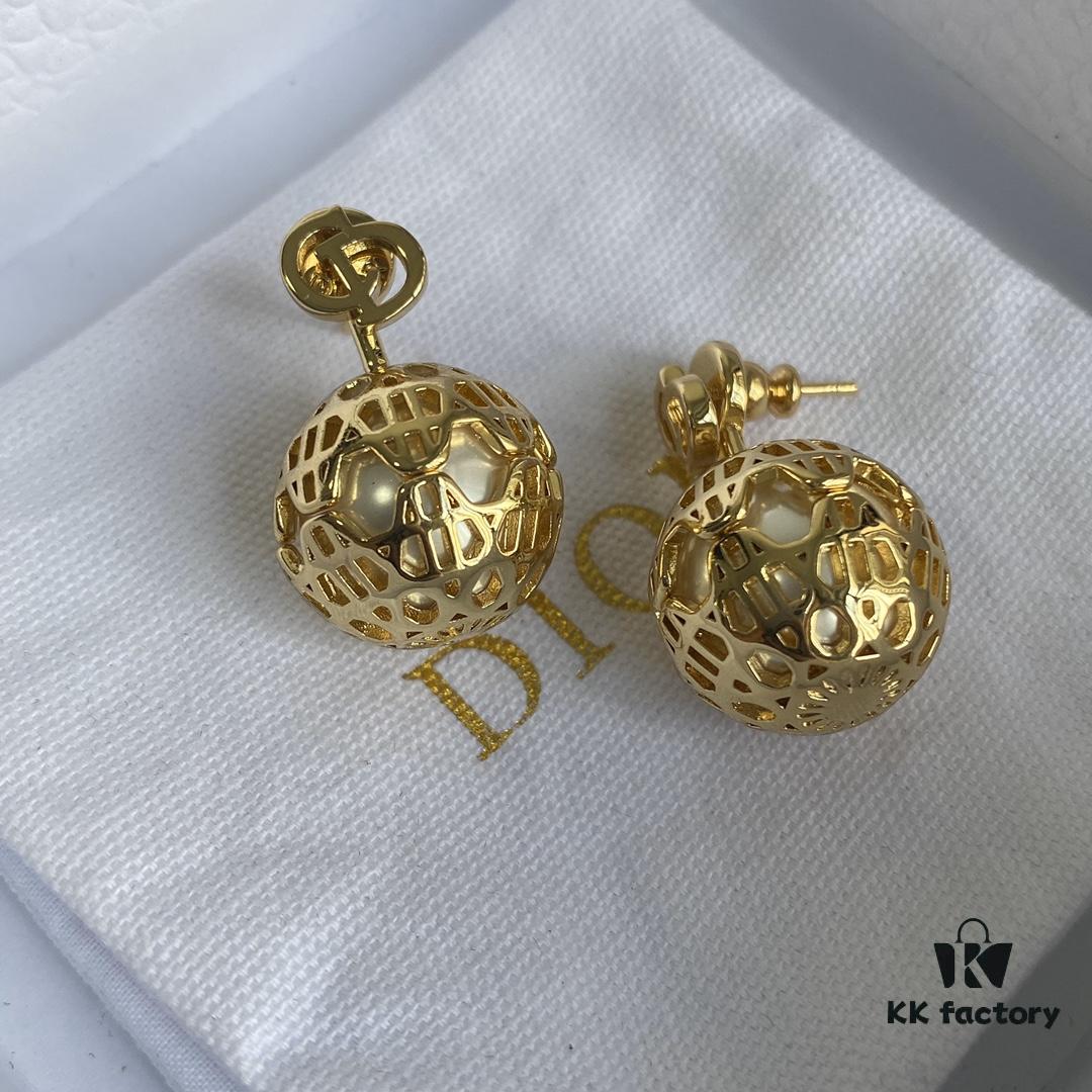 Dior CD Round Stud Earrings