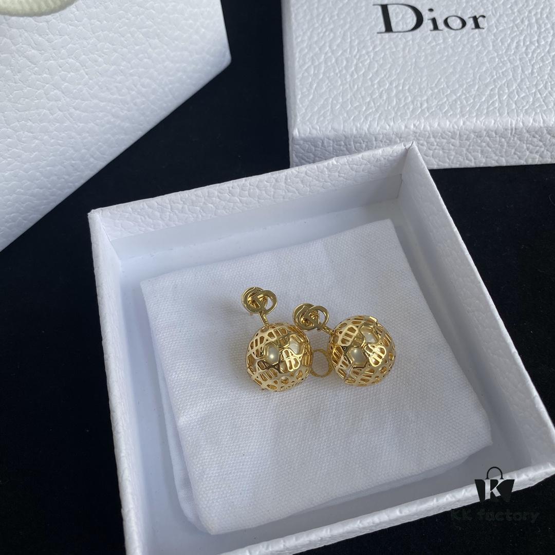 Dior CD Round Stud Earrings