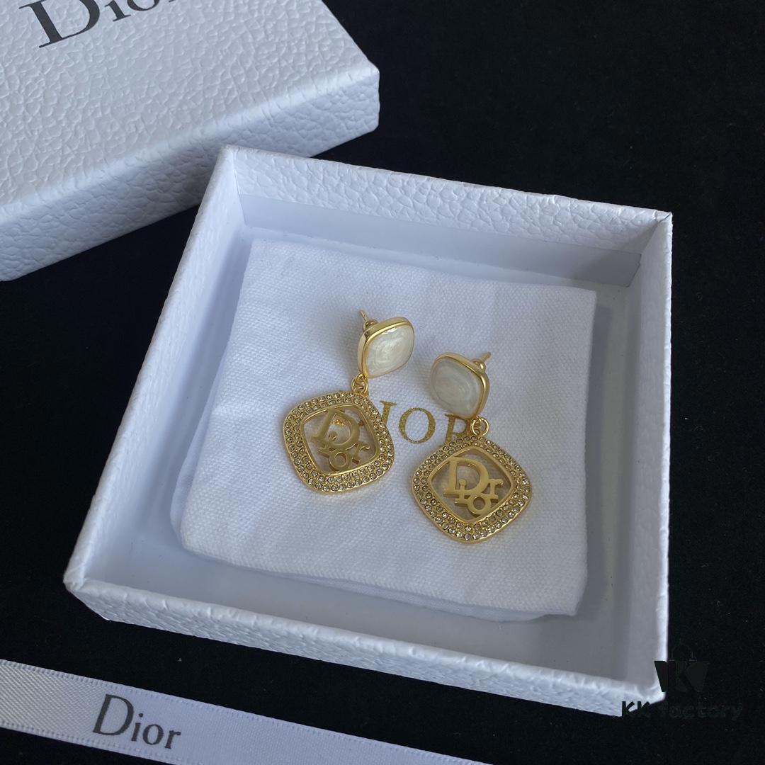 Dior New Logo Square Stud Earrings