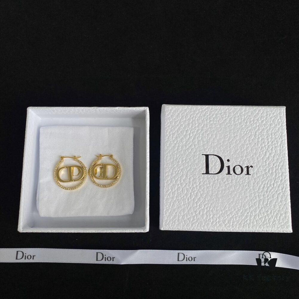 Dior New CD Full Diamond Stud Earrings ✨
