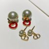 Dior CD Valentine's Day Limited Edition Openwork Heart Necklace and Stud Earrings with Tomato Red Enamel
