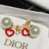 Dior CD Valentine's Day Limited Edition Openwork Heart Necklace and Stud Earrings with Tomato Red Enamel