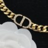 Dior New Style Letter Diamond-Paved Fashion Necklace and Bracelet