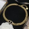 Dior New Style Letter Diamond-Paved Fashion Necklace and Bracelet