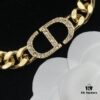 Dior New Style Letter Diamond-Paved Fashion Necklace and Bracelet