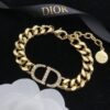Dior New Style Letter Diamond-Paved Fashion Necklace and Bracelet