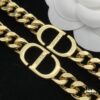 Dior New Style Letter Diamond-Paved Fashion Necklace and Bracelet