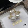 Dior New Star Pearl Diamond-Paved Elegant Vintage Stud Earrings