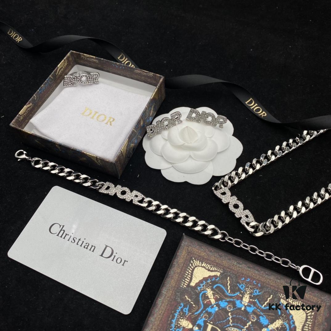 Dior Diamond-Studded Fashion Set with DIOR Lettering