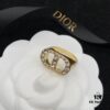 Dior Diamond-Encrusted Letter Vintage Elegant Ring