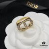 Dior Diamond-Encrusted Letter Vintage Elegant Ring