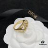 Dior Diamond-Encrusted Letter Vintage Elegant Ring