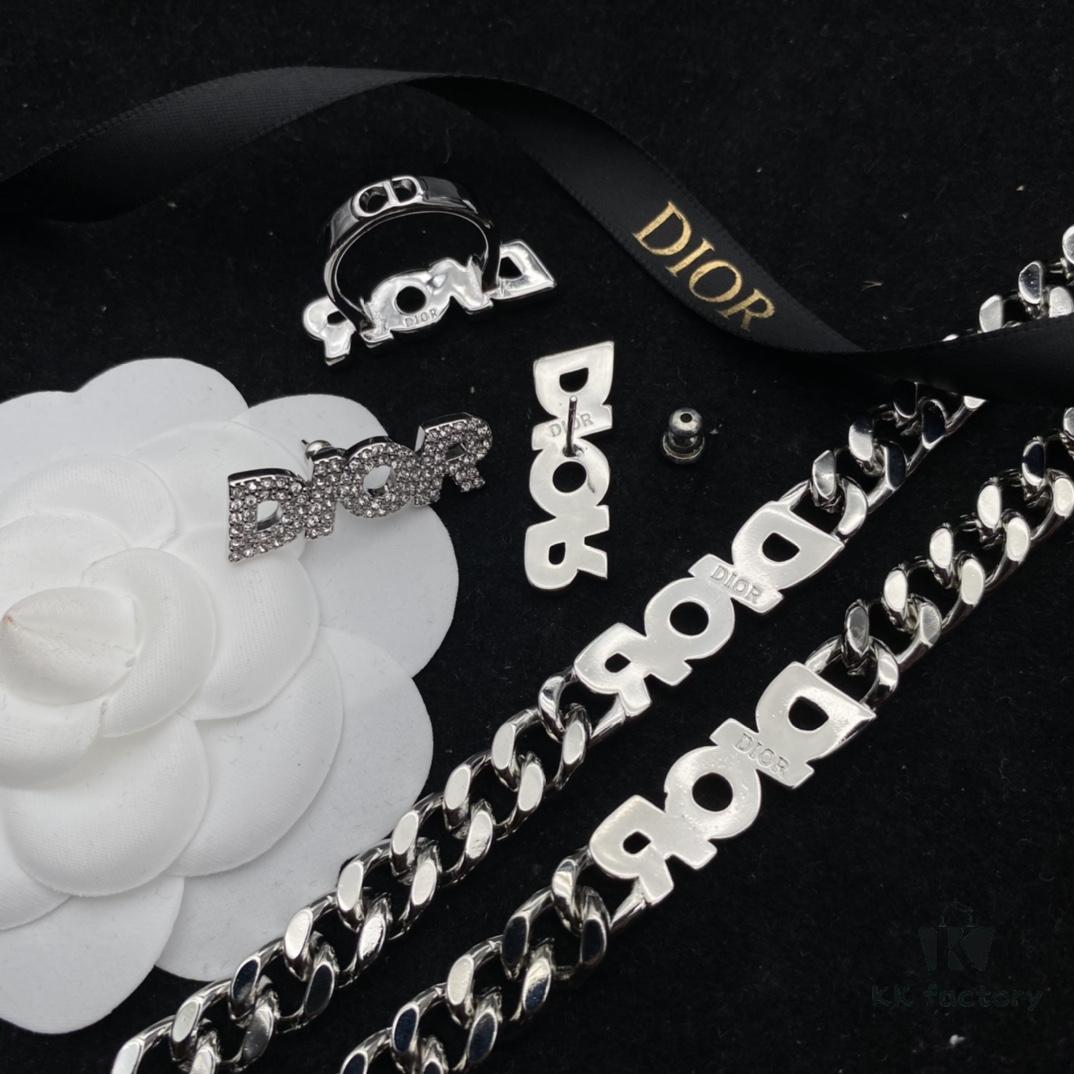 Dior Diamond-Studded Fashion Set with DIOR Lettering