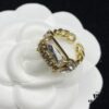 Dior New Diamond-Inlaid Letter Retro Style Open Ring