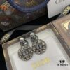 Dior New Letter Pearl Diamond-Inlaid Elegant Retro Stud Earrings