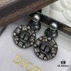 Dior New Letter Pearl Diamond-Inlaid Elegant Retro Stud Earrings