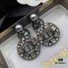 Dior New Letter Pearl Diamond-Inlaid Elegant Retro Stud Earrings
