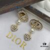 Dior New Letter Heart Pearl Diamond-Encrusted Vintage Tassel Stud Earrings