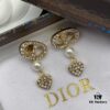 Dior New Letter Heart Pearl Diamond-Encrusted Vintage Tassel Stud Earrings