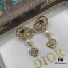 Dior New Letter Heart Pearl Diamond-Encrusted Vintage Tassel Stud Earrings