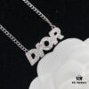 Dior New Diamond-Inlaid Letter Fashion Elegant Necklace