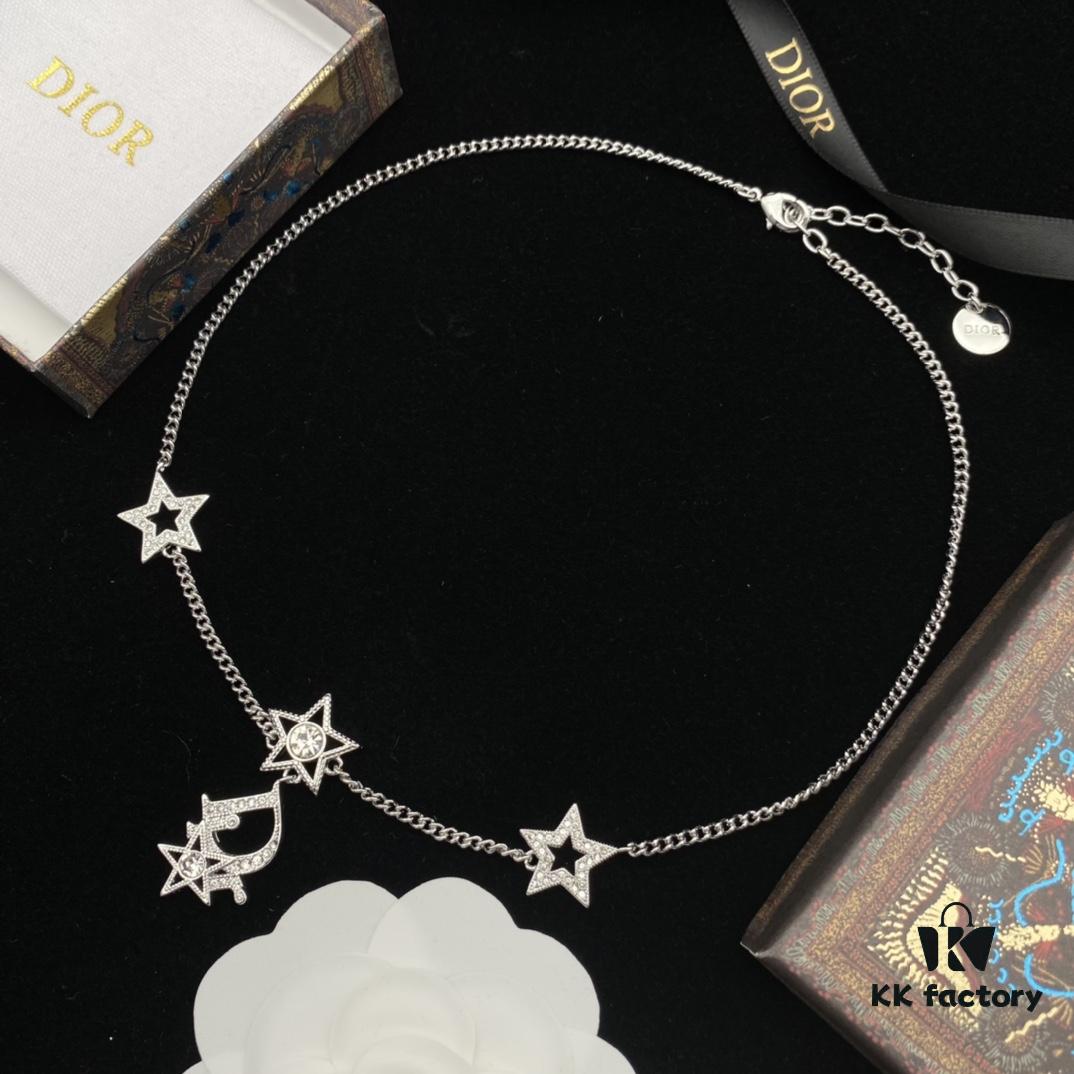 Dior New Style Letter Star Diamond-Paved Fashion Necklace and Bracelet