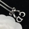 Dior New Letter Bow Diamond-Inlaid Elegant and Sweet Necklace