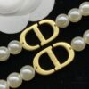 Dior New Style Letter Pearl Resin Rhinestone Inlaid Fashion Elegance