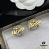 Dior New Style Letter Pearl Inlaid Diamond Fashion Elegant Stud Earrings