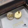 Dior New Model Letter Mother-of-Pearl Diamond-Inlaid Elegant Vintage Stud Earrings