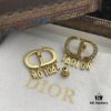 Dior New Style Letter Pearl and Diamond-Paved Elegant Stud Earrings