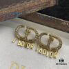 Dior New Style Letter Pearl and Diamond-Paved Elegant Stud Earrings