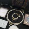 Dior New Letter Pearl Elegant Vintage Necklace and Bracelet