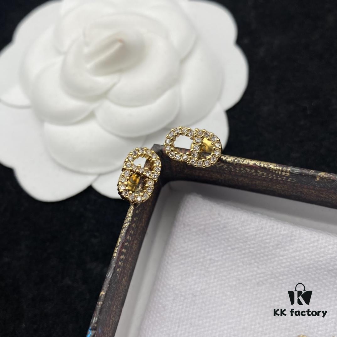 Dior New Style Letter Diamond-Inlaid Elegant Set