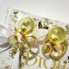 New Arrival DIOR CD Small and Large Pearl Stud Earrings