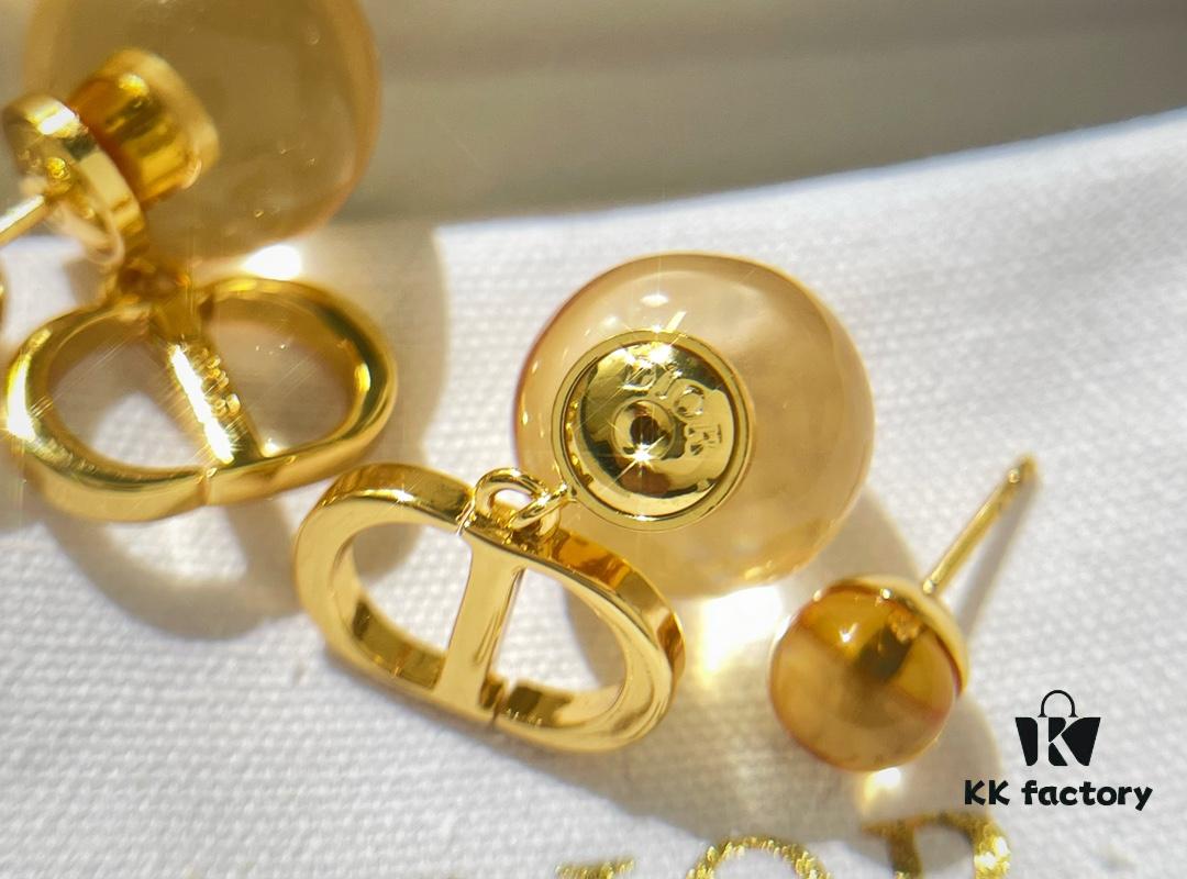 New Arrival DIOR CD Small and Large Pearl Stud Earrings