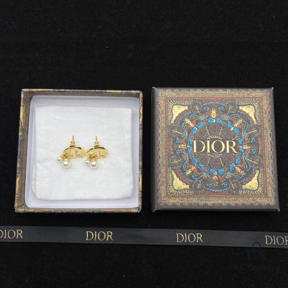 Dior CD Pearl Stud Earrings