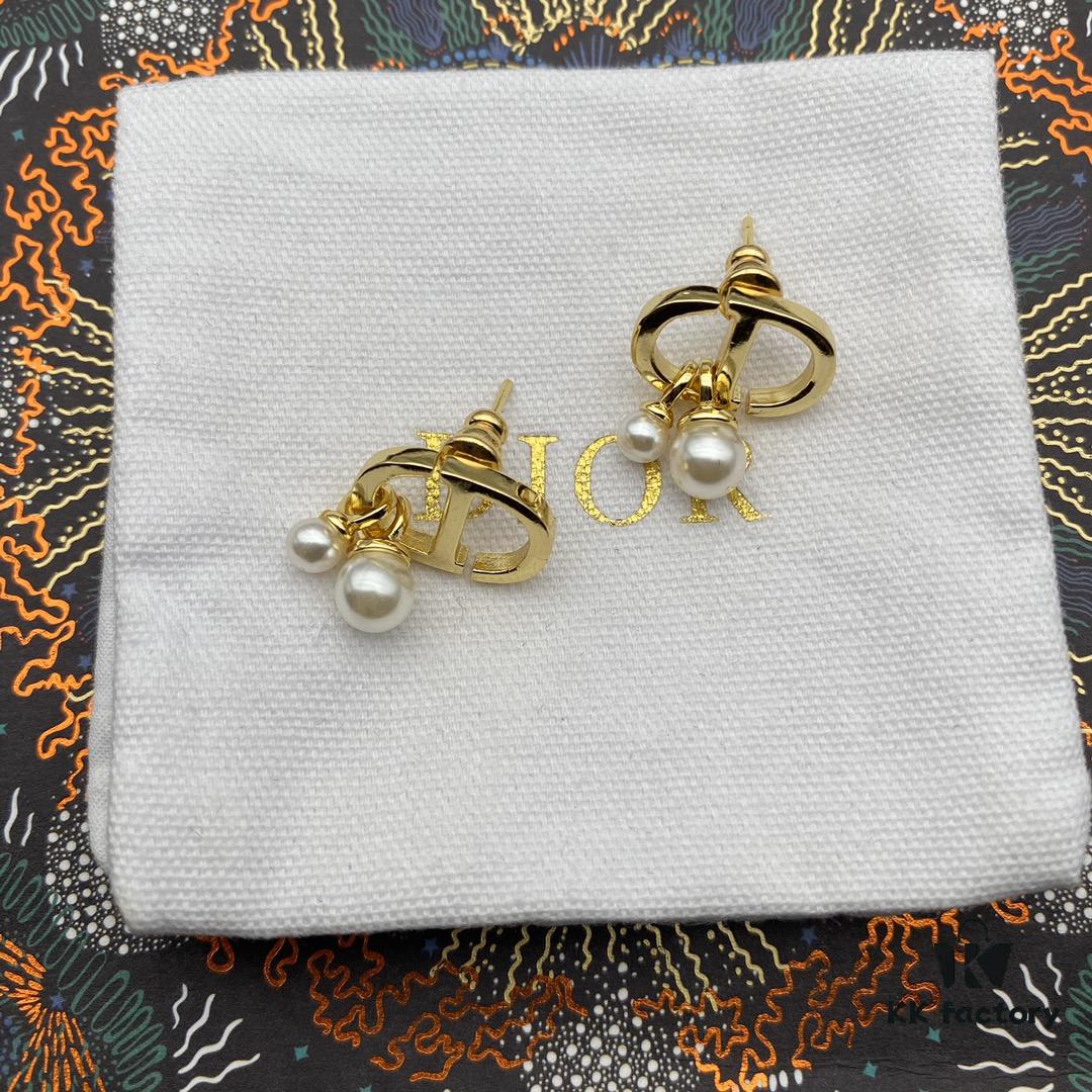 Dior CD Pearl Stud Earrings