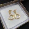 Dior CD Stud Earrings with Top Zircon, Pearl, Elegant and Low-key, Super Beautiful