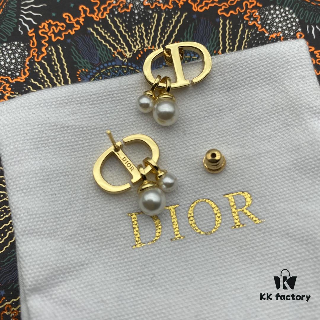 Dior CD Pearl Stud Earrings