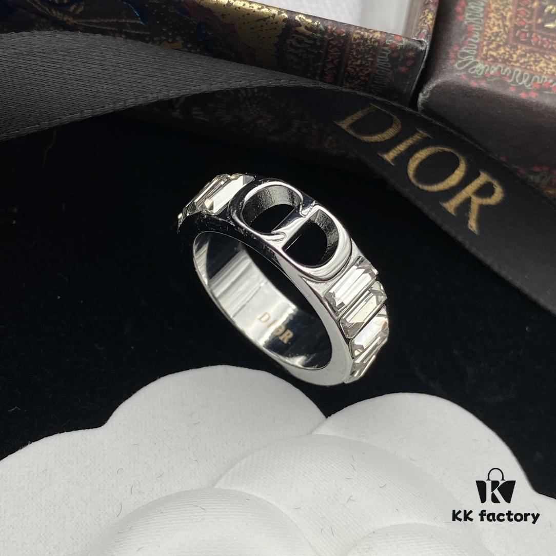 DIOR New Diamond-Paved Letter Fashion Elegant Open Ring